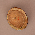 Lid, Stonepaste; white slip under transparent colorless glaze
